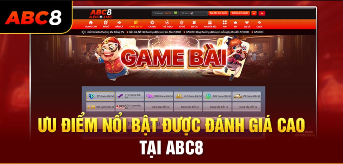 Các tựa game giải trí cuốn hút có tại casino online ABC8
